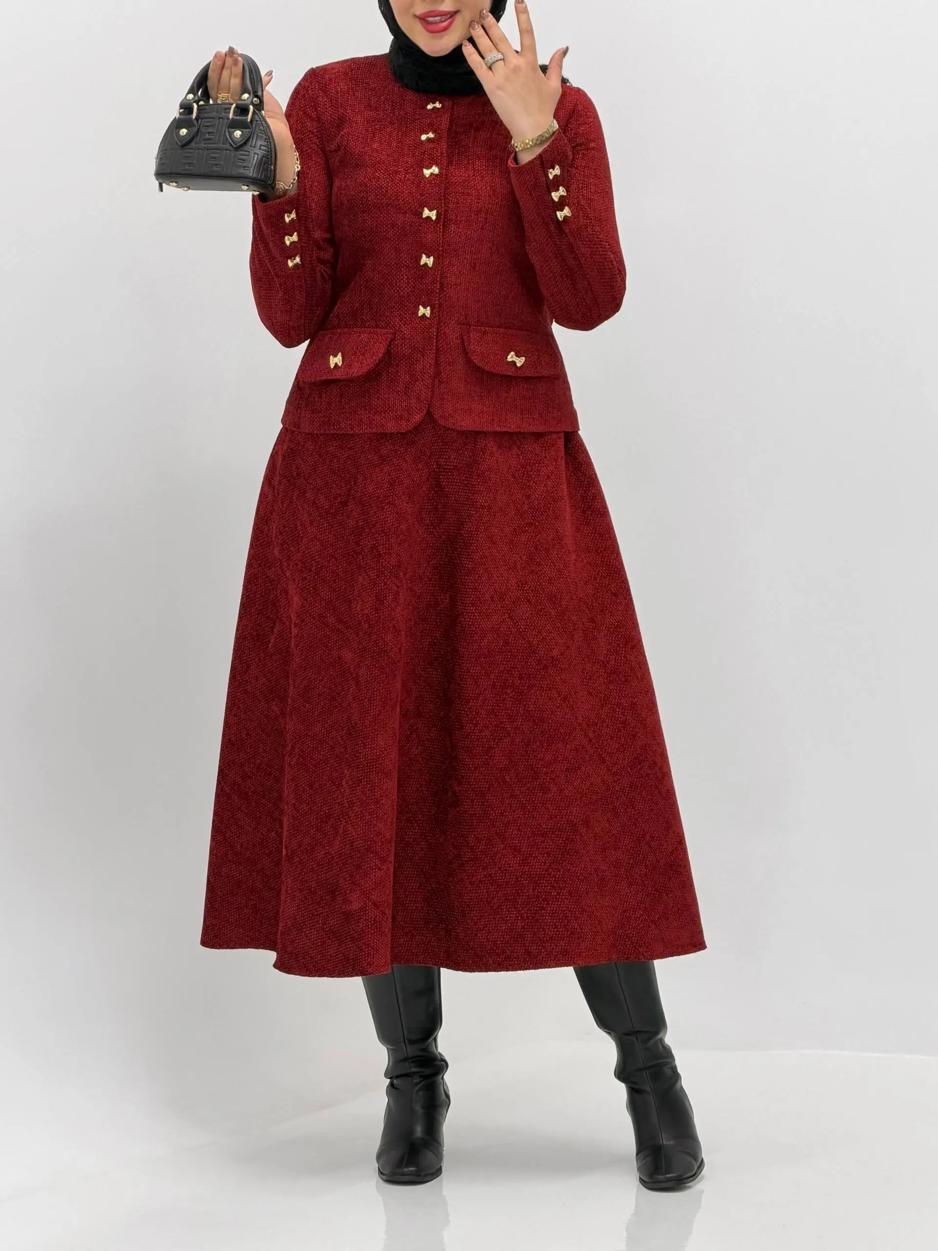 3880-کت و دامن وارداتی نارون